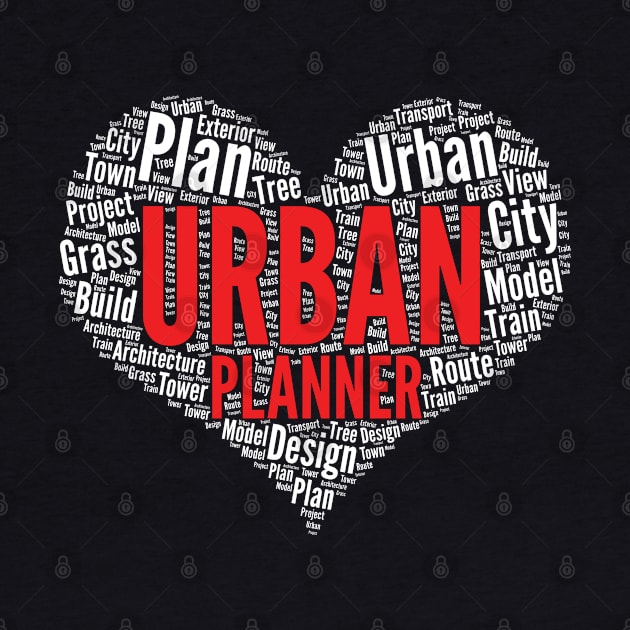 Urban planner Heart Shape Word Cloud Design product by theodoros20